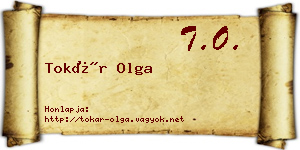 Tokár Olga névjegykártya