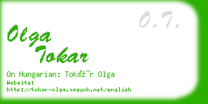 olga tokar business card